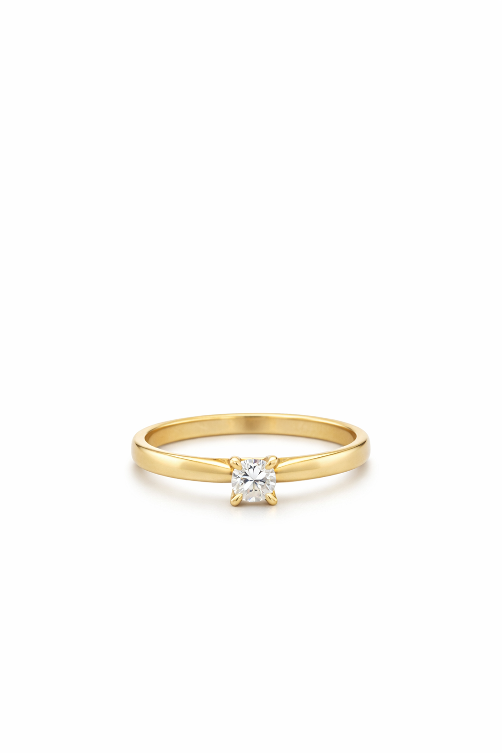 Bague solitaire pour femme en or 10k, 1 diamant naturel de 0.08 carat SI-1 FG - CL42 - Fortier Design