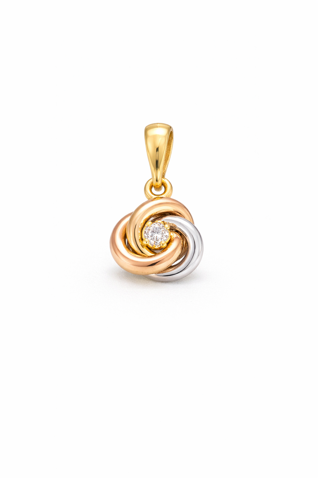 Pendentif pour enfant en or 10k, cubic zirconium - 4088P - Lune Argent