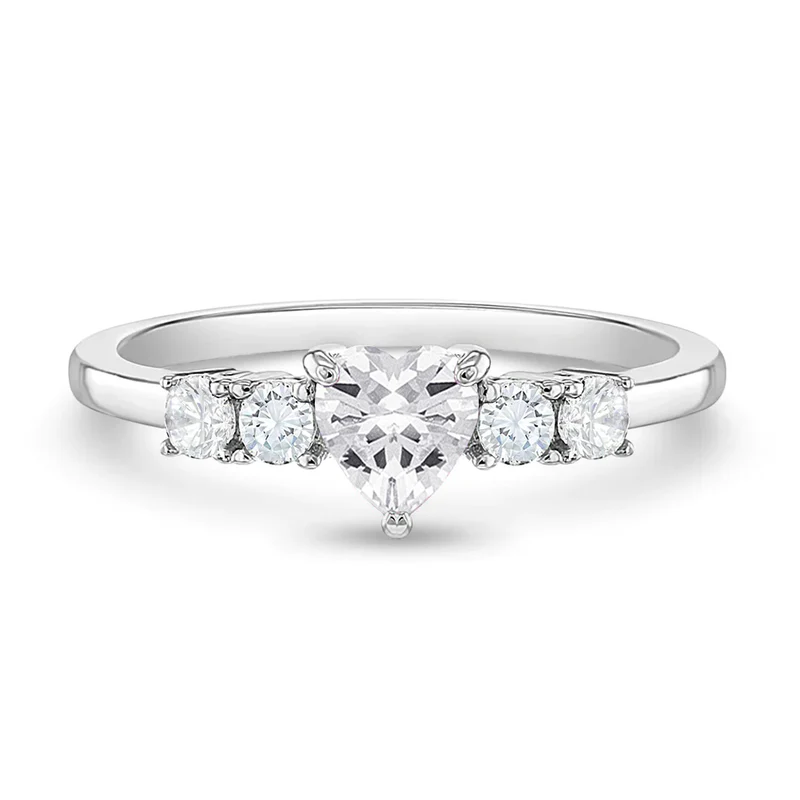Bague pour enfant en argent 925, cubic zirconium, coeur - SS-14-00090-4 - In Season Jewelry