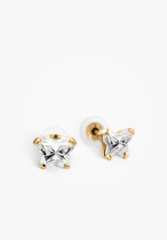 Boucles d'oreilles pour enfant en or 10K, avril - BE-AP-10 - BFLY