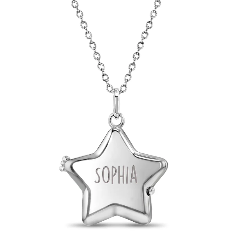 Pendentif pour enfant en argent 925, étoile, locquet - SS-10-00215 - In Season Jewelry