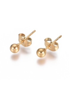 Boucles d'oreilles en or 10k, boules - DK-BOULES-3MM - Dakor