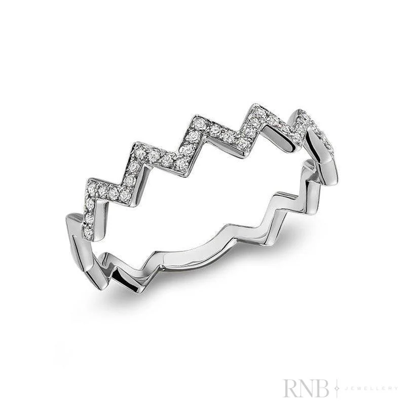 Bague pour femme en or 10k, 31 diamants I-1 HI pour 0.10 carat - 02-0410ZB - RNB