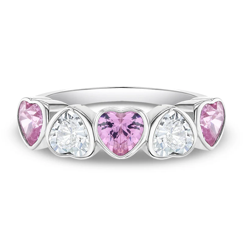 Bague pour enfant en argent 925, cubic zirconium, coeur - SS-14-00001-5 - In Season Jewelry