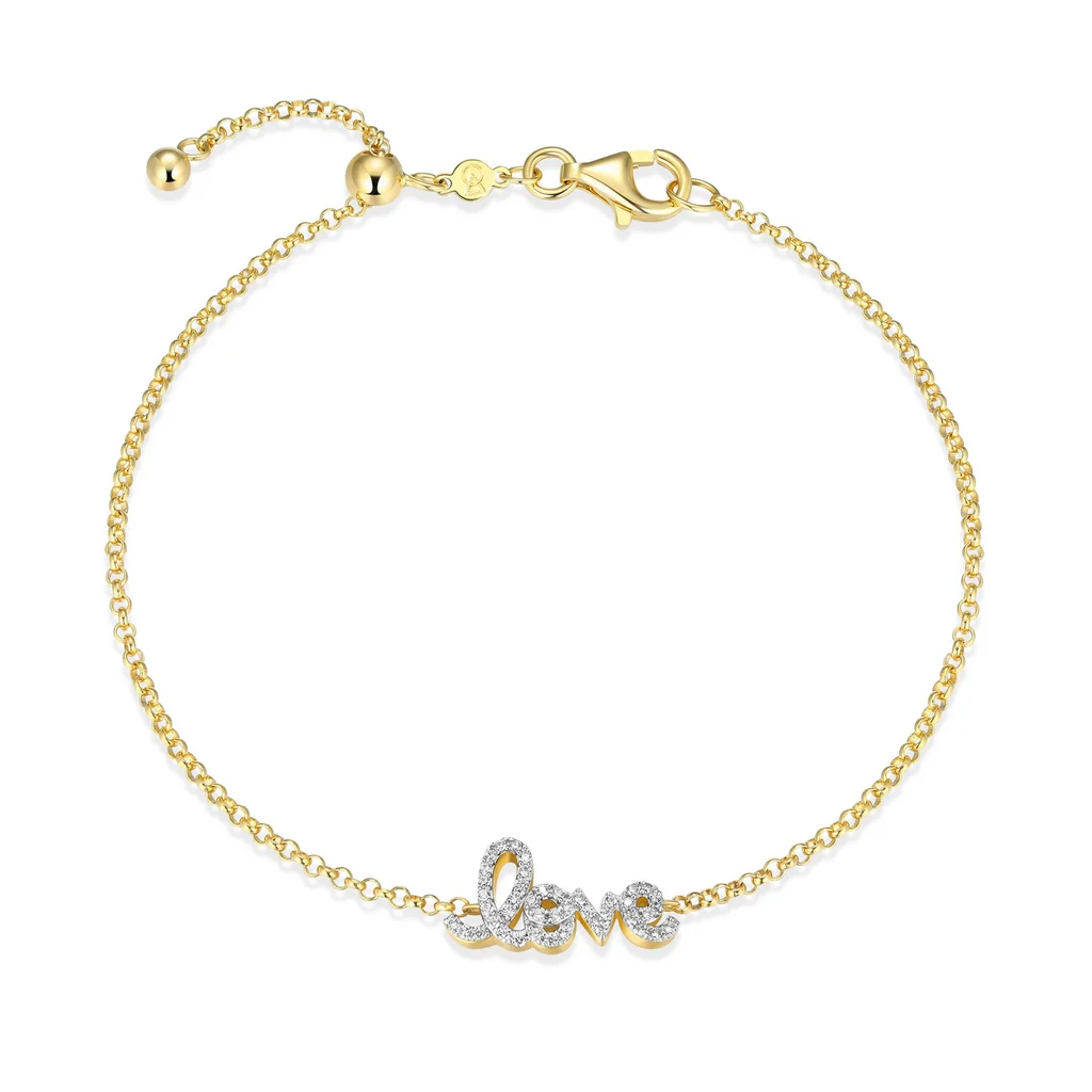 Bracelet pour femme en argent 925, 0.123 carat de diamants laboratoires, love - 31ACX5KH43 - M by Monte Luna