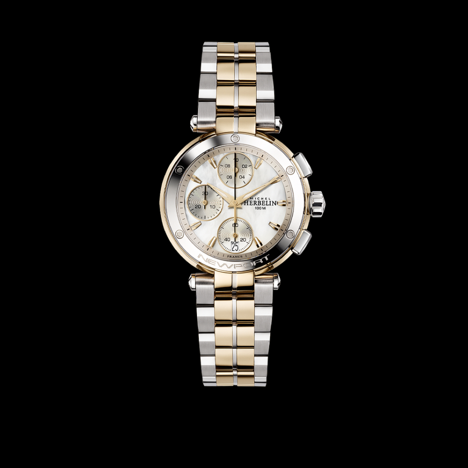 Montre femme, stainless de haute qualité, verre saphir, mouvement suisse, NEWPORT, 10ATM - 35688/BTR19 - Michel Herbelin