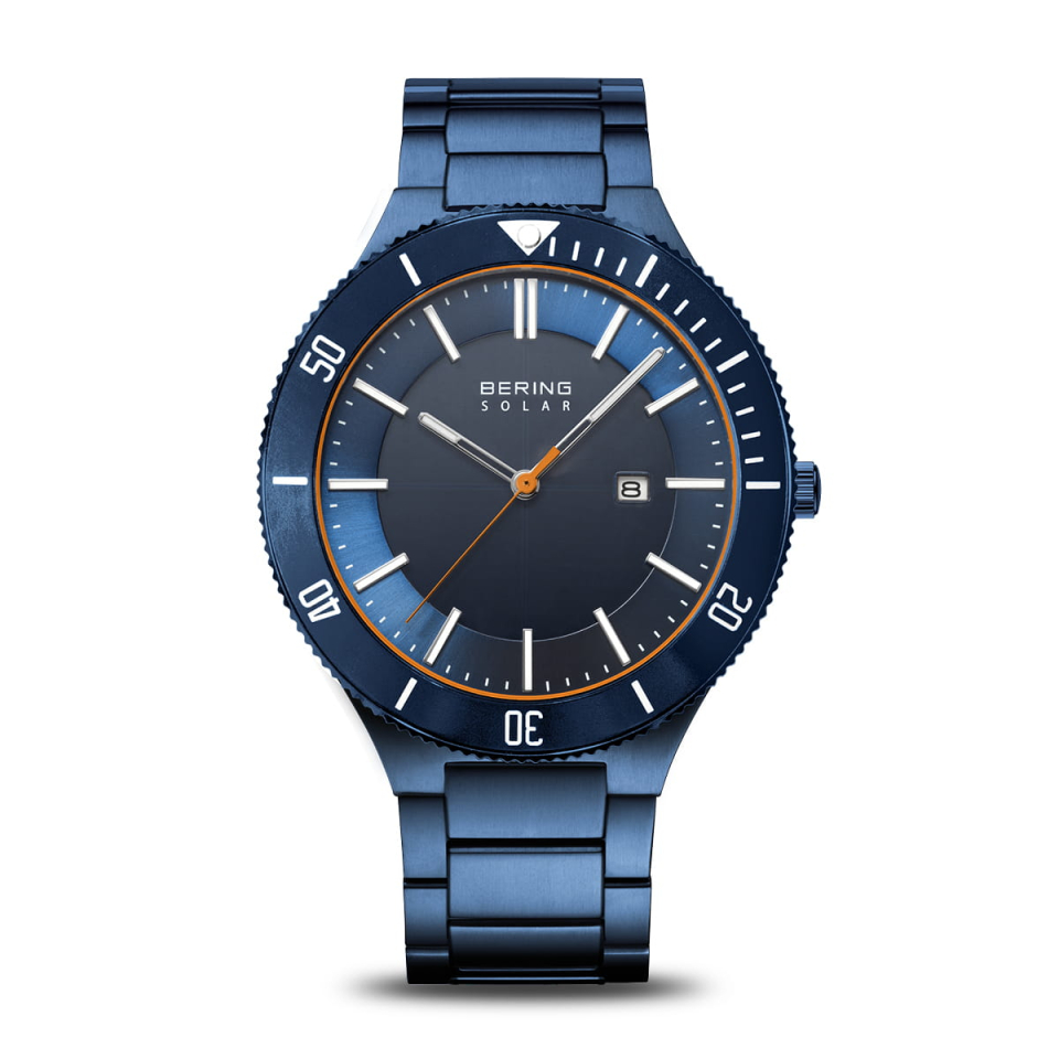 Montre solaire pour homme en stainless, verre saphir, 10ATM - 14443-797 - Bering