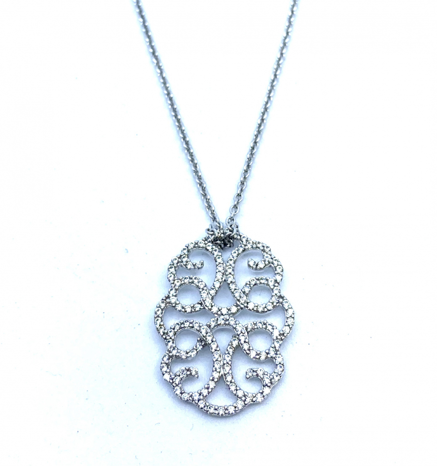 Pendentif pour femme en argent 925, zircons - 09-022301-01 - Miss Mimi