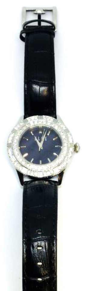 Montre femme, stainless, cadran gris nacré entouré de pierres - W20389S02N - ELLE