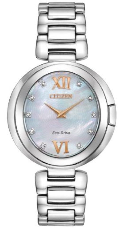 Montre femme, stainless, eco-drive, 10pierres - EX1510-59D - Citizen