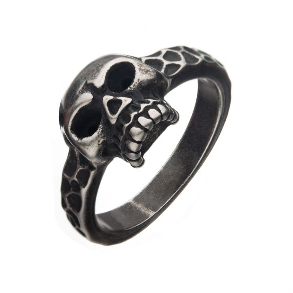 Bague pour homme en stainless, tête de mort - FR60001AT-12 - Inox