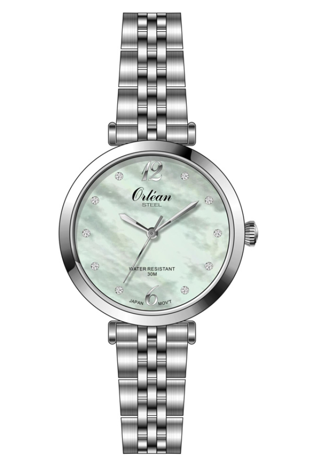 Montre pour femme en stainless, cubic zirconium, 3ATM - ME3682 - Orléan