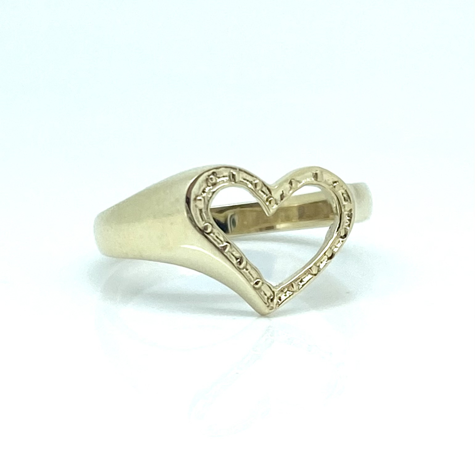 Bague pour femme en or 10k, coeur - BF143 - Fortier Design